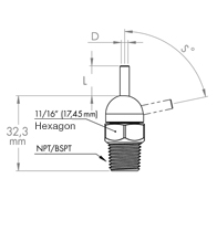 Dimensions HPT Nozzle CD Type